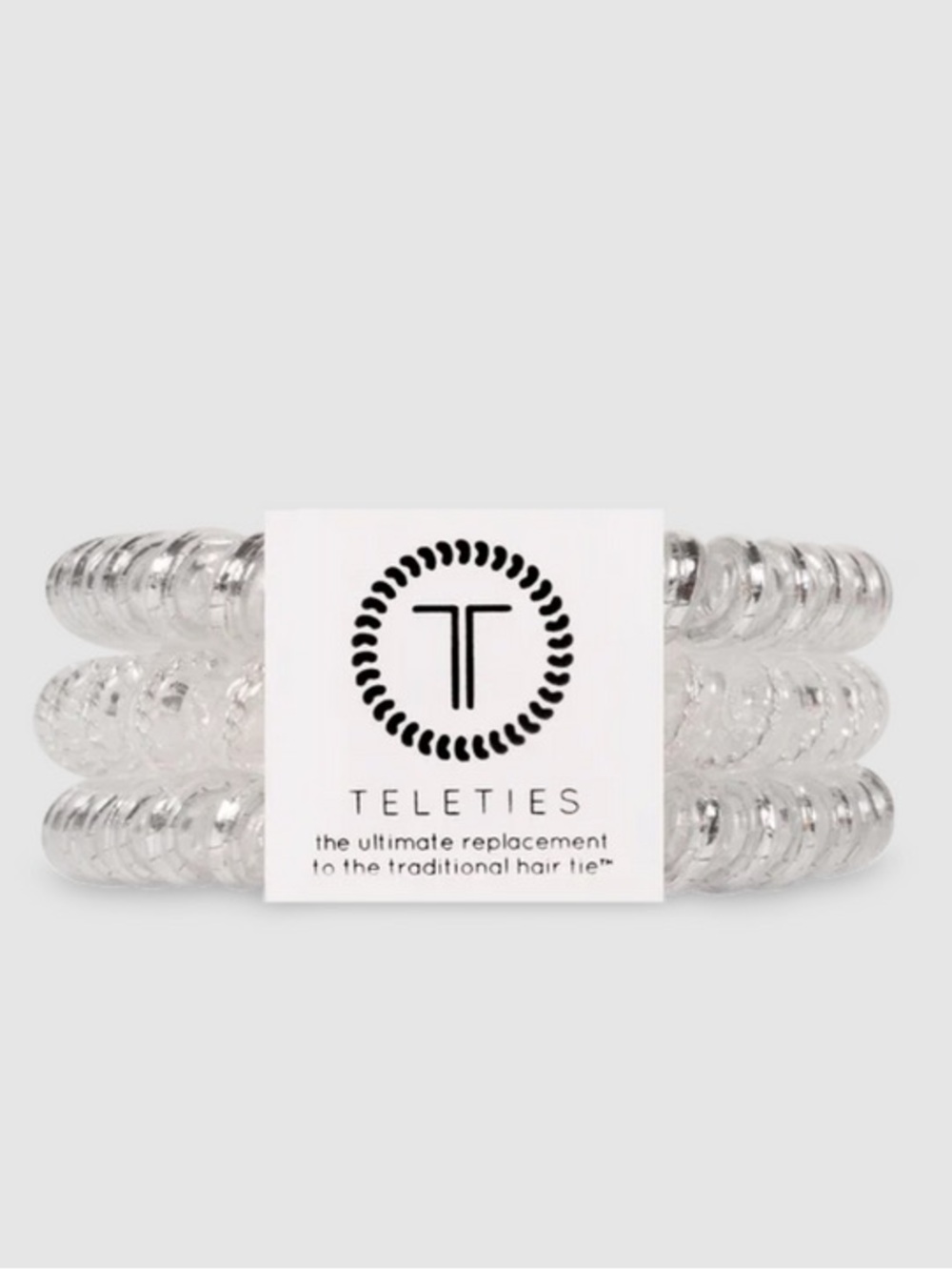 Teleties Silver Slay Spiral Hair Ties - 3 Pack